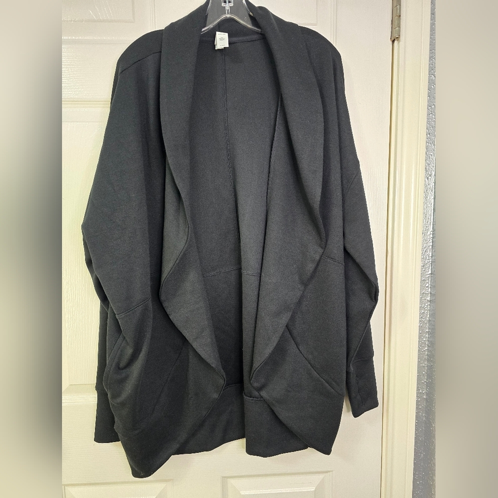 Black Draped Cardigan - Picture 1 of 7